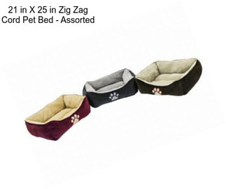 21 in X 25 in Zig Zag Cord Pet Bed - Assorted