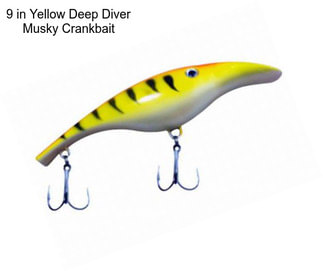 9 in Yellow Deep Diver Musky Crankbait