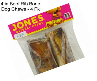 4 in Beef Rib Bone Dog Chews - 4 Pk