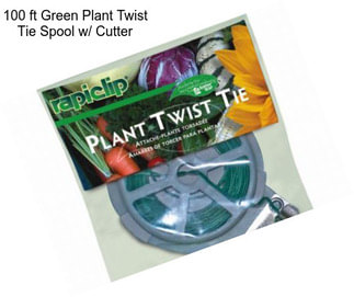 100 ft Green Plant Twist Tie Spool w/ Cutter
