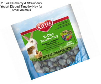 2.5 oz Blueberry & Strawberry Yogurt Dipped Timothy Hay for Small Animals