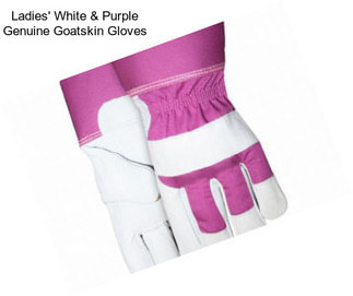 Ladies\' White & Purple Genuine Goatskin Gloves