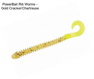PowerBait Rib Worms - Gold Cracker/Chartreuse