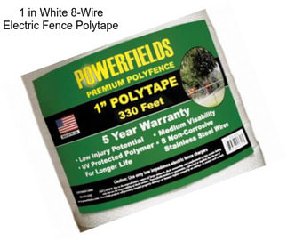 1 in White 8-Wire Electric Fence Polytape