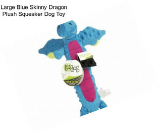 Large Blue Skinny Dragon Plush Squeaker Dog Toy
