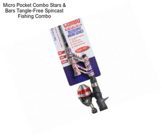 Micro Pocket Combo Stars & Bars Tangle-Free Spincast Fishing Combo