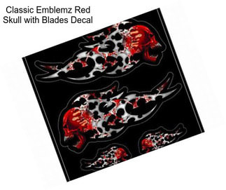 Classic Emblemz Red Skull with Blades Decal