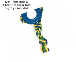 12 in Tredz Rope & Rubber Tire Tug & Toss Dog Toy - Assorted