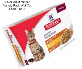 5.5 oz Adult Minced Variety Pack Wet Cat Food - 12 Ct