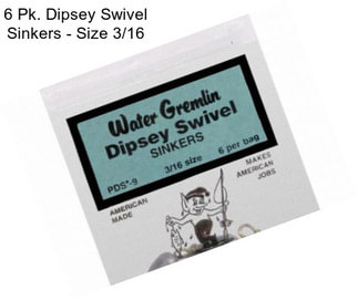 6 Pk. Dipsey Swivel Sinkers - Size 3/16
