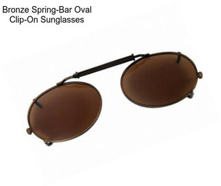 Bronze Spring-Bar Oval Clip-On Sunglasses