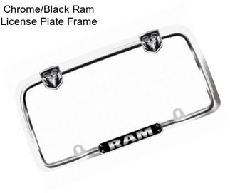 Chrome/Black Ram License Plate Frame