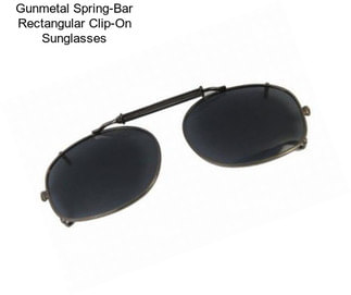 Gunmetal Spring-Bar Rectangular Clip-On Sunglasses