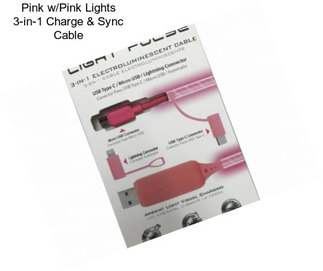 Pink w/Pink Lights 3-in-1 Charge & Sync Cable