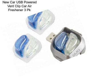 New Car USB Powered Vent Clip Car Air Freshener 3 Pk