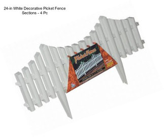 24-in White Decorative Picket Fence Sections - 4 Pc