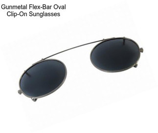 Gunmetal Flex-Bar Oval Clip-On Sunglasses