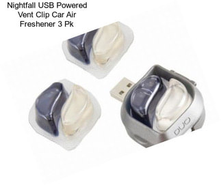 Nightfall USB Powered Vent Clip Car Air Freshener 3 Pk