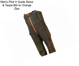 Men\'s Pilot II Guide Stone & Taupe Bib w/ Orange Zips