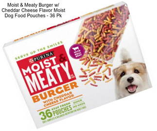 Moist & Meaty Burger w/ Cheddar Cheese Flavor Moist Dog Food Pouches - 36 Pk