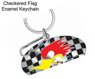 Checkered Flag Enamel Keychain