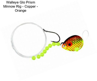 Walleye Glo Prism Minnow Rig - Copper - Orange