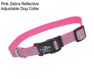 Pink Zebra Reflective Adjustable Dog Collar
