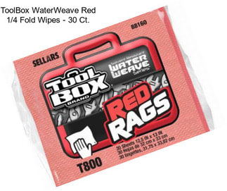 ToolBox WaterWeave Red 1/4 Fold Wipes - 30 Ct.