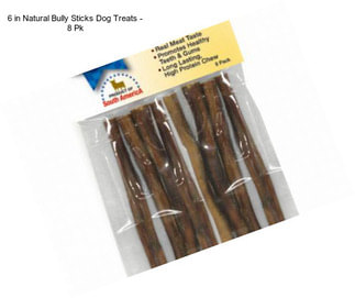 6 in Natural Bully Sticks Dog Treats - 8 Pk