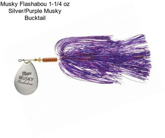 Musky Flashabou 1-1/4 oz Silver/Purple Musky Bucktail