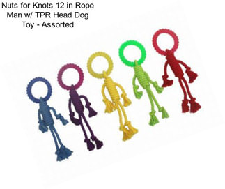 Nuts for Knots 12 in Rope Man w/ TPR Head Dog Toy - Assorted