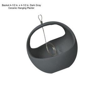 Basket 4-1/2 in. x 4-1/2 in. Dark Gray Ceramic Hanging Planter
