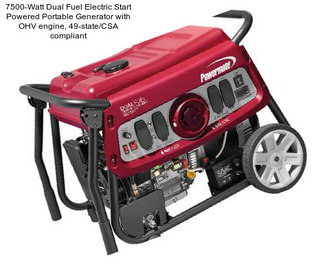 7500-Watt Dual Fuel Electric Start Powered Portable Generator with OHV engine, 49-state/CSA compliant