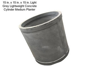 15 in. x 15 in. x 15 in. Light Grey Lightweight Concrete Cylinder Medium Planter