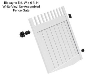 Biscayne 5 ft. W x 6 ft. H White Vinyl Un-Assembled Fence Gate