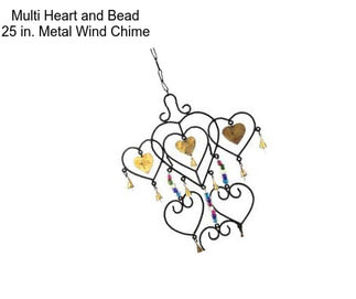 Multi Heart and Bead 25 in. Metal Wind Chime