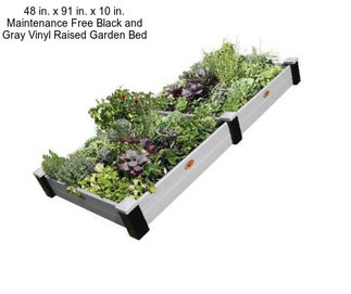 48 in. x 91 in. x 10 in. Maintenance Free Black and Gray Vinyl Raised Garden Bed