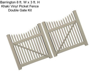 Barrington 8 ft. W x 3 ft. H Khaki Vinyl Picket Fence Double Gate Kit