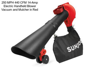 250 MPH 440 CFM 14-Amp Electric Handheld Blower Vacuum and Mulcher in Red