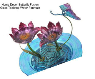 Home Decor Butterfly Fusion Glass Tabletop Water Fountain
