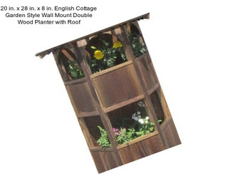 20 in. x 28 in. x 8 in. English Cottage Garden Style Wall Mount Double Wood Planter with Roof