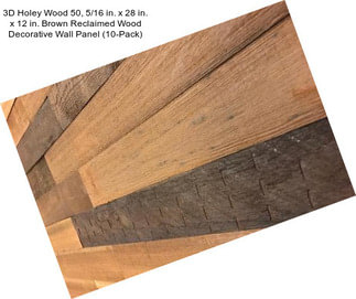 3D Holey Wood 50, 5/16 in. x 28 in. x 12 in. Brown Reclaimed Wood Decorative Wall Panel (10-Pack)