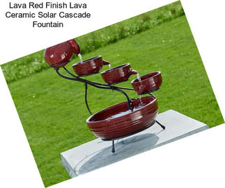Lava Red Finish Lava Ceramic Solar Cascade Fountain