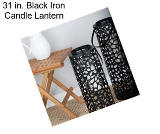 31 in. Black Iron Candle Lantern