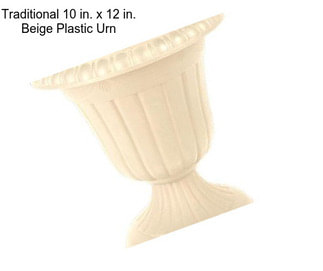 Traditional 10 in. x 12 in. Beige Plastic Urn