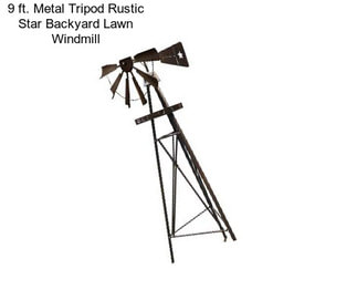 9 ft. Metal Tripod Rustic Star Backyard Lawn Windmill