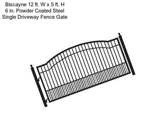 Biscayne 12 ft. W x 5 ft. H 6 in. Powder Coated Steel Single Driveway Fence Gate