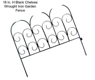 18 in. H Black Chelsea Wrought Iron Garden Fence