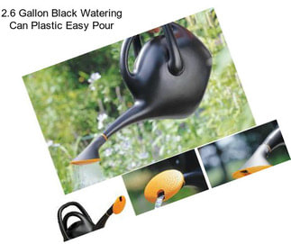 2.6 Gallon Black Watering Can Plastic Easy Pour