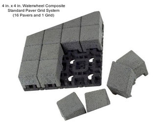 4 in. x 4 in. Waterwheel Composite Standard Paver Grid System (16 Pavers and 1 Grid)